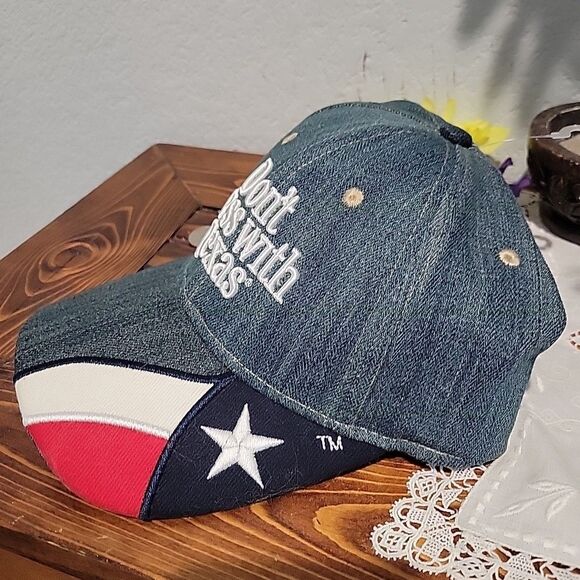 "Dont Mess With Texas" Hat Cap Strap Back Texas Flag Embroidered Slogan Unisex - Picture 2 of 7